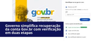 Governo simplifica recuperação da conta Gov.br com verificação em duas etapas